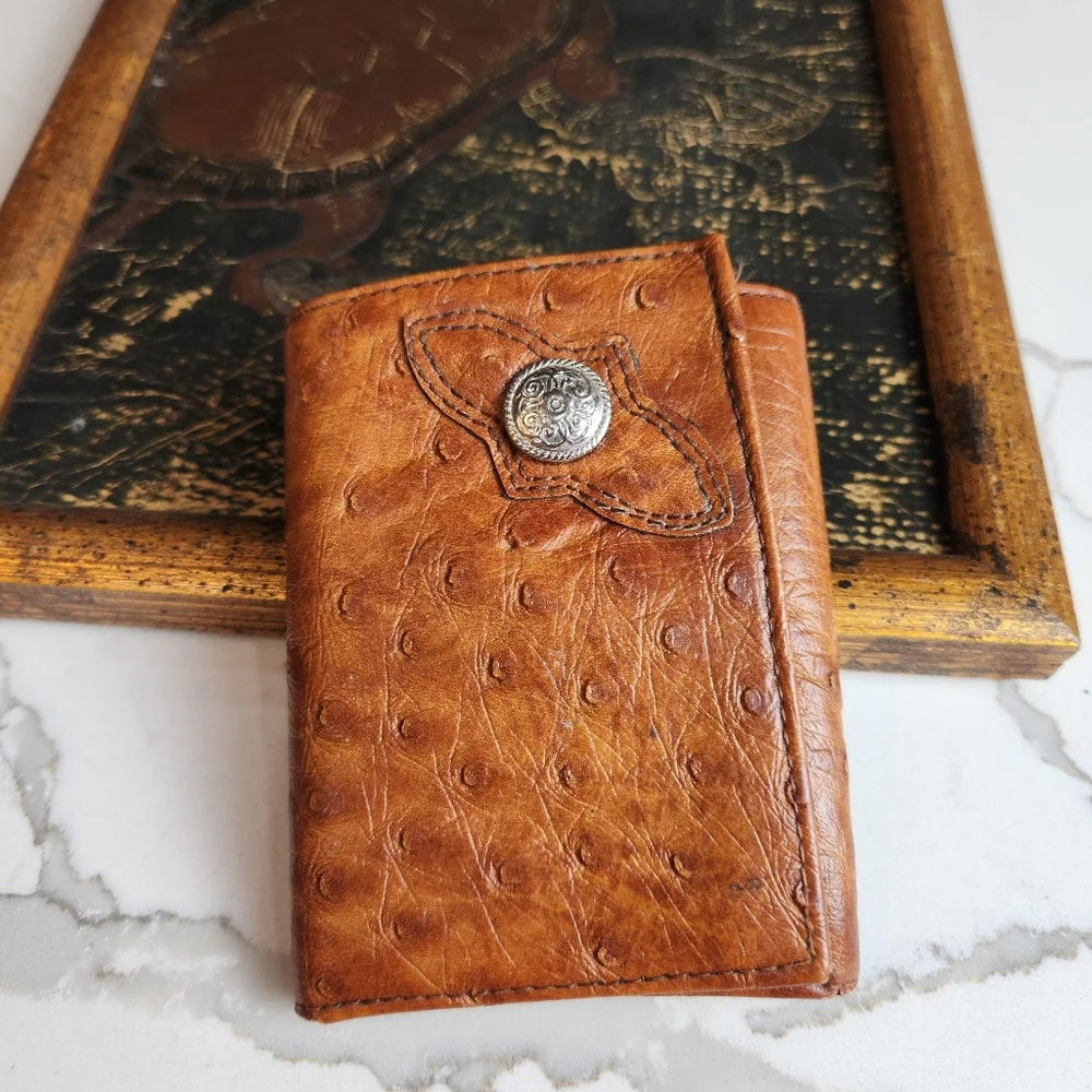 VINTAGE OSTRICH LEATHER ID & CARD WALLET